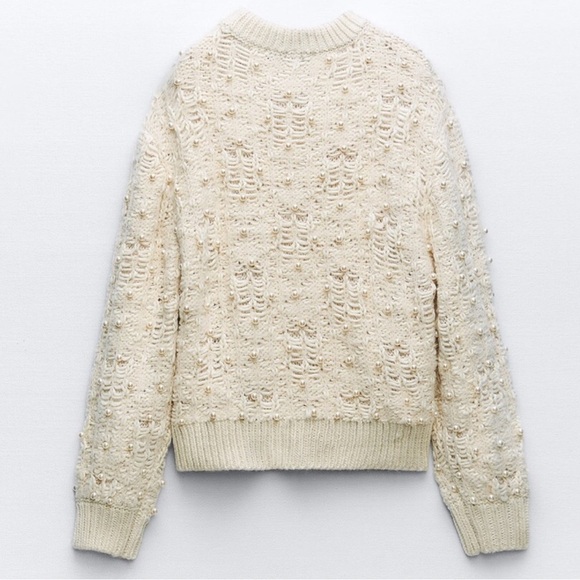 Zara pearl knit textured pullover sweater - Picture 16 of 16